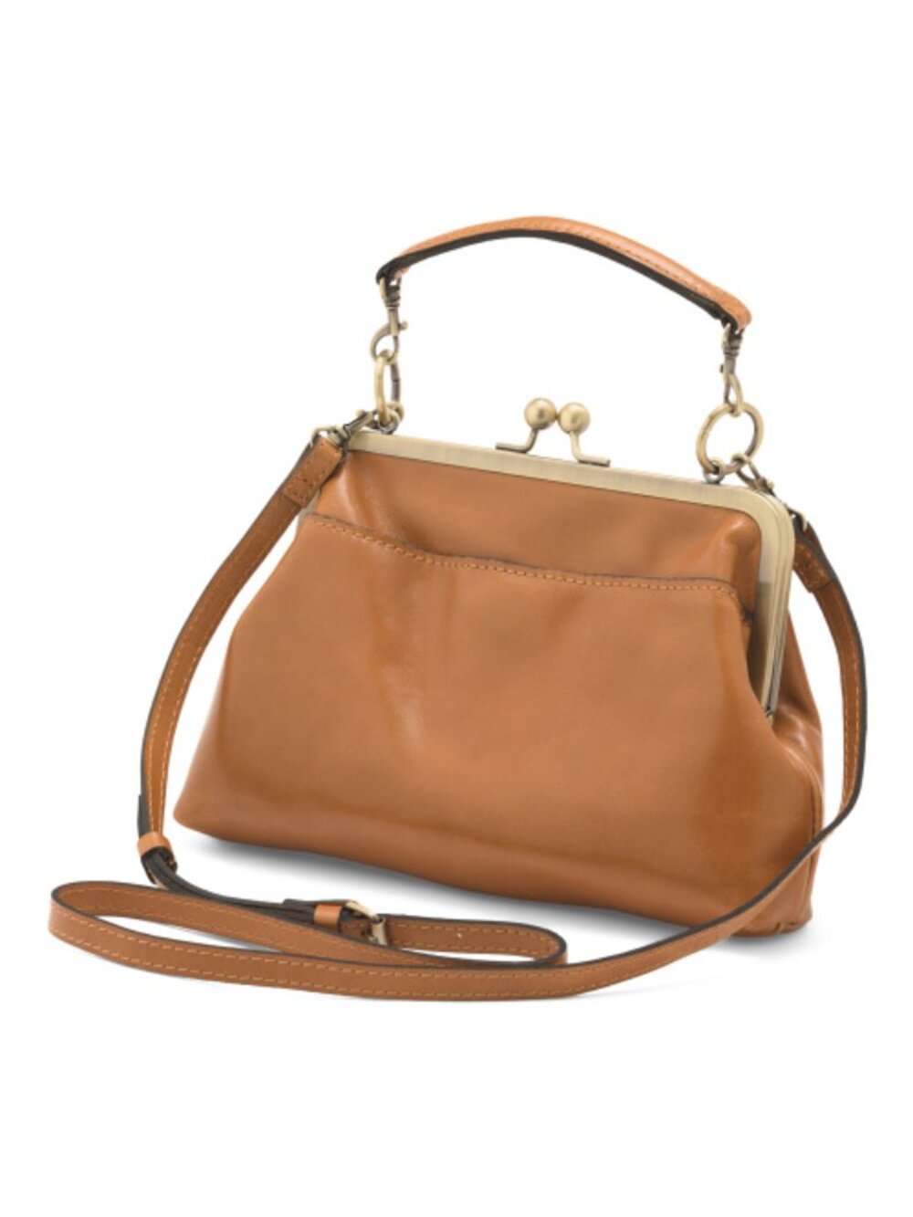 PATRICIA NASH Leather Kiss Lock Vione Framed Top Handle Crossbody - Picture 3 of 5